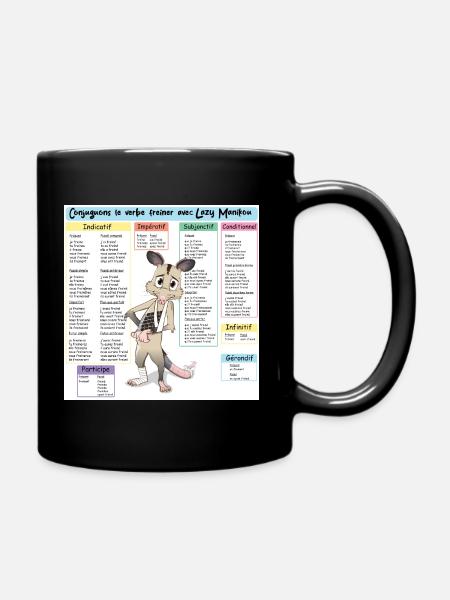 Conjuguons le verbe freiner avec Lazy Manikou - Mug uni - noir