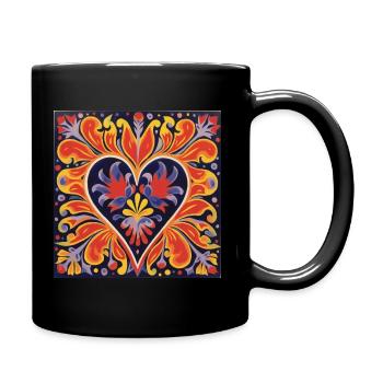 LEBENDIGE HERZ-STRASSENKUNST - Tasse einfarbig - Schwarz - Rechts