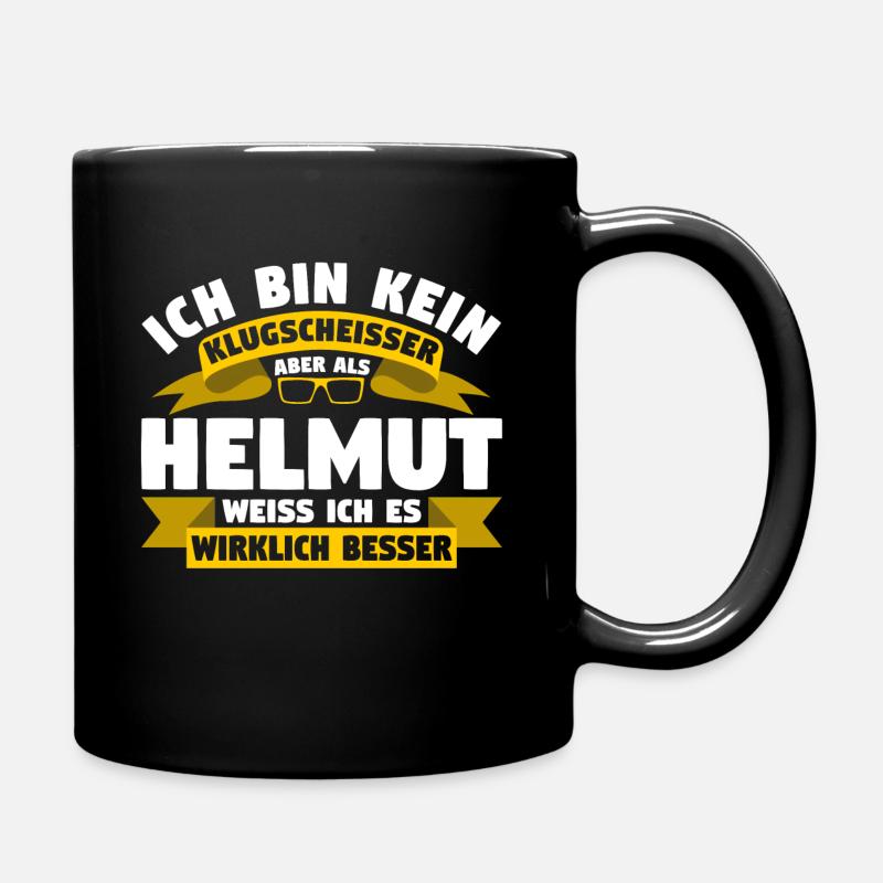 Klugscheisser Helmut weiß es besser - Tasse einfarbig - Schwarz