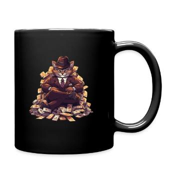 Gangster Cat Dressed In A Stylish Suit And Cash - Tasse einfarbig - Schwarz - Rechts