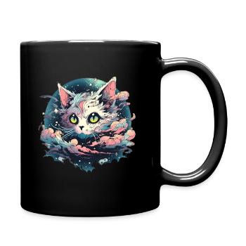 Anime Kawaii Cat Japanese - Full Colour Mug - black - Right