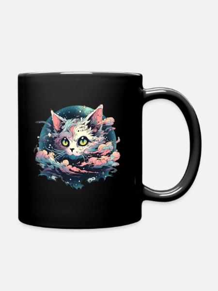 Anime Kawaii Cat Japonais - Mug uni - noir