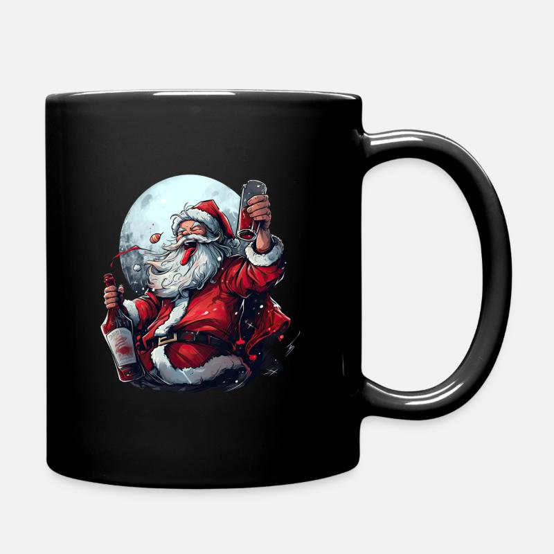 Drunk Santa Funny Christmas Drinking - Tasse einfarbig - Schwarz