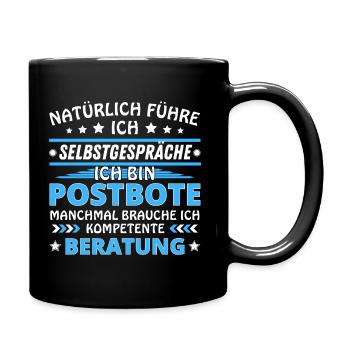 Ich führe Selbstgespräche - Postboten Edition blau - Tasse einfarbig - Schwarz - Rechts