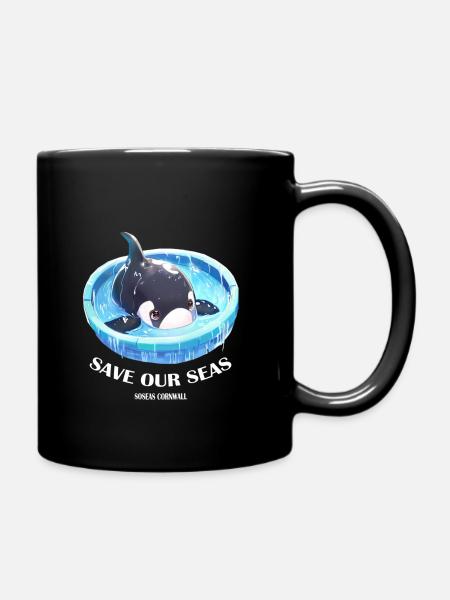 Captive Orca Print - Full Colour Mug - black