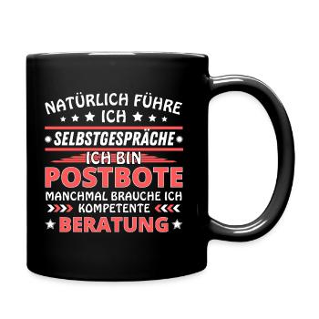 Ich führe Selbstgespräche - Postboten Edition - Tasse einfarbig - Schwarz - Rechts