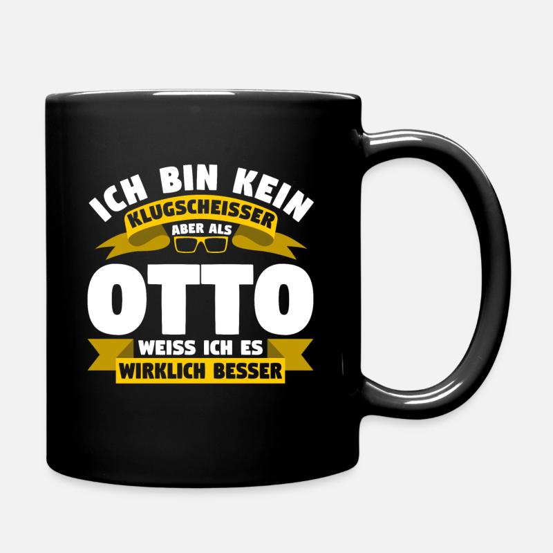 Klugscheisser Otto weiß es besser - Tasse einfarbig - Schwarz