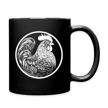 Hahn - Tasse einfarbig - Schwarz - Rechts