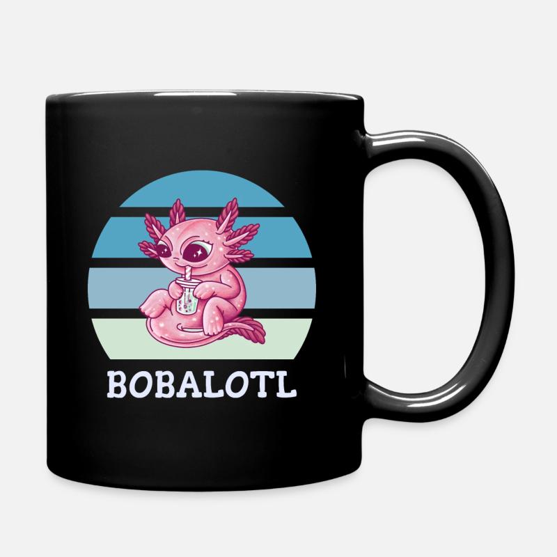 Boba Bubble Tea Axolotl Bobalotl - Full Colour Mug - black