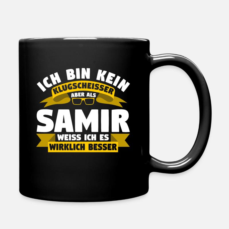 Klugscheisser Samir weiß es besser - Tasse einfarbig - Schwarz