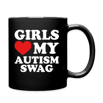 Girls Love My Autism Swag - Tasse einfarbig - Schwarz - Rechts