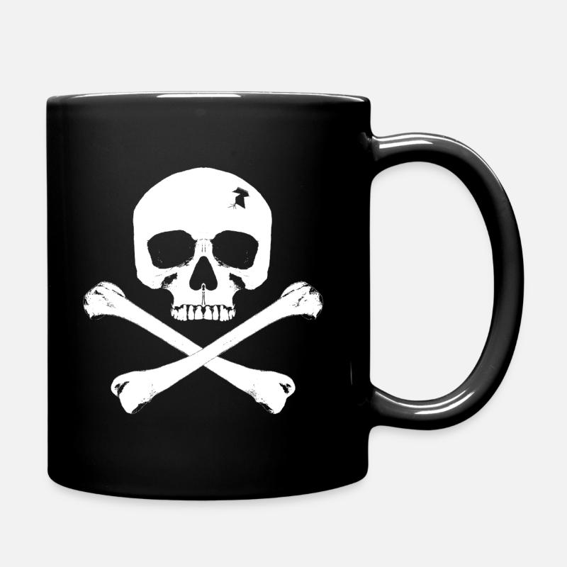 Pirate flag / skull with crossed bones - Full Colour Mug - black