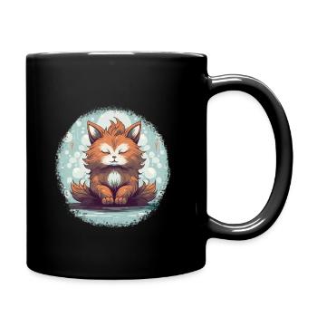 Zen Cat, Meditation Cat T-Shirt, Cat Lover T-Shirt - Full Colour Mug - black - Right
