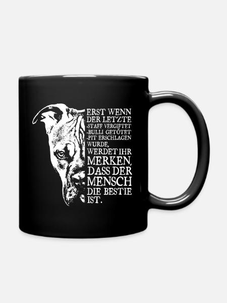 Der Mensch ist die Bestie - Tasse einfarbig - Schwarz