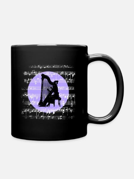 Melodien der Harfe - Tasse einfarbig - Schwarz