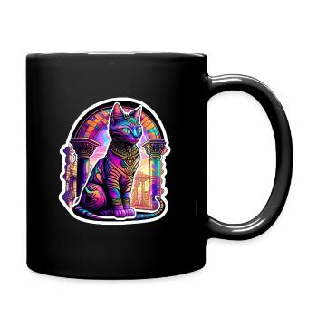 Egypte Chat Psychédélique - Mug uni - noir - Droite