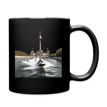 Jetski_Fernsehturm - Tasse einfarbig - Schwarz - Rechts