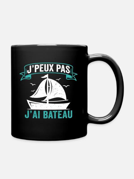 j'peux pas j'ai bateau voilier cadeau capitaine - Mug uni - noir