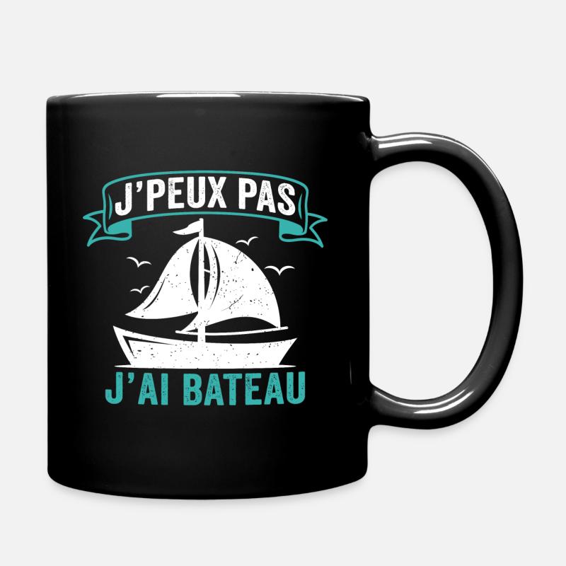 j'peux pas j'ai bateau voilier cadeau capitaine - Mug uni - noir