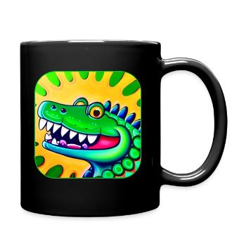 Drôle de crocodile coloré fou - Mug uni - noir - Droite