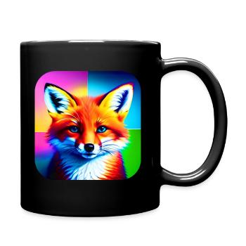 Niedlicher bunter Fuchs - Tasse einfarbig - Schwarz - Rechts