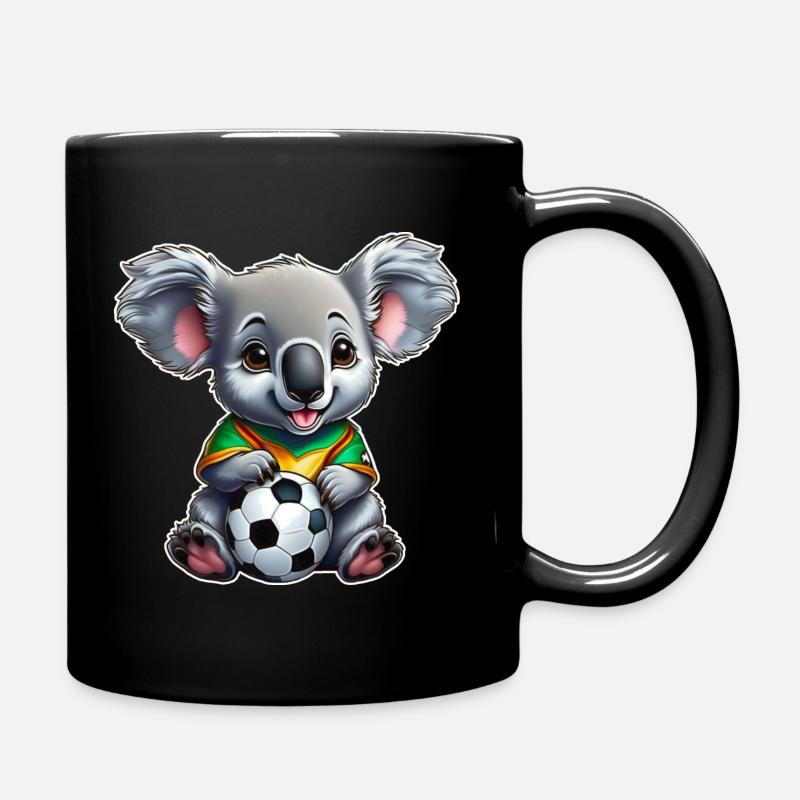 Mignon koala australien avec ballon de football - Mug uni - noir