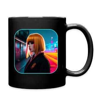 Geisha Girl Cyberpunk moderne - Mug uni - noir - Droite