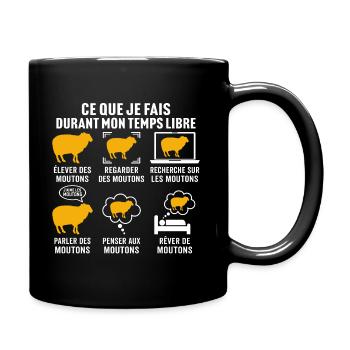 mon temps libre élever des moutons - Mug uni - noir - Droite