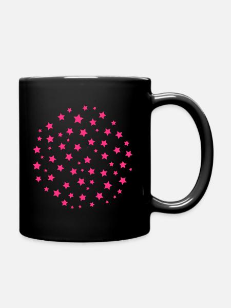 Sterne Sternenkreis Sternenkugel Retro-Style - Tasse einfarbig - Schwarz