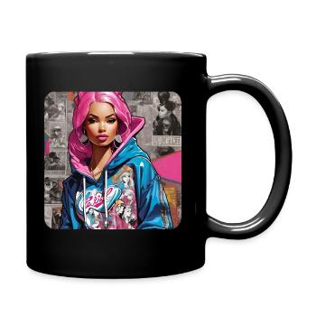 Cool Girl with Pink Hair Graffiti Hip Hop Rap - Mug uni - noir - Droite