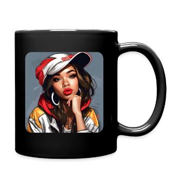 Cool Girl Graffiti Hip Hop Rap Skater Music - Full Colour Mug - black - Right
