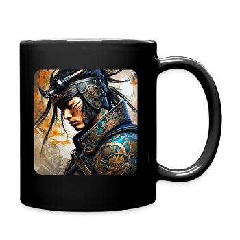 Stolzer Samurai mit Tattoo Japan Asia Ninja Kendo - Tasse einfarbig - Schwarz - Rechts