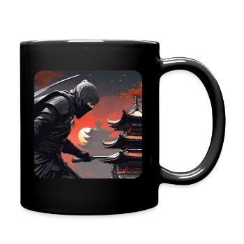 Mystérieux guerrier ninja avec poignard - Mug uni - noir - Droite