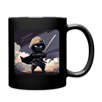 Mystérieux ninja avec épée katana - Mug uni - noir - Droite