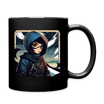 Geheimnisvolle kleines Anime Ninja Mädchen - Tasse einfarbig - Schwarz - Rechts