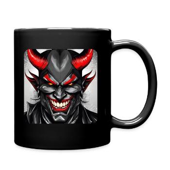 Diable souriant maléfique - Mug uni - noir - Droite