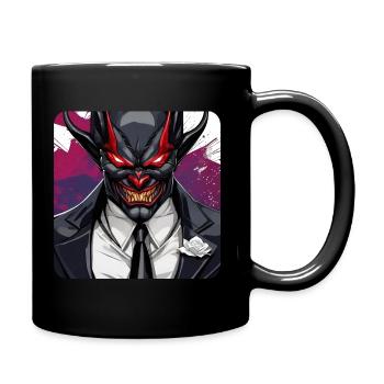 Böser grinsender Horror Teufel - Tasse einfarbig - Schwarz - Rechts