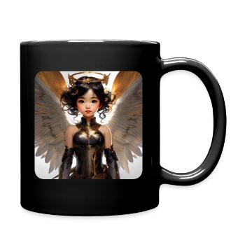 Cute angel with halo - Full Colour Mug - black - Right