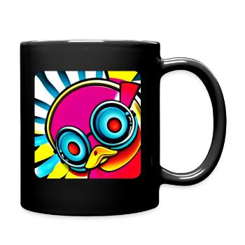 Crazy duck in bright colors - Full Colour Mug - black - Right