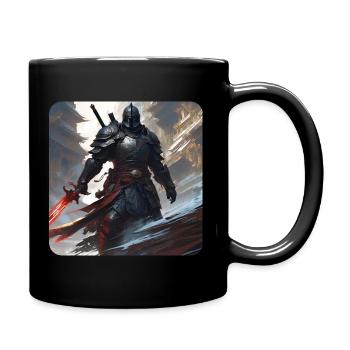 Dark Fantasy Warrior with Heavy - Full Colour Mug - black - Right