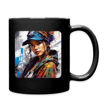 Mignon Streetwear Hip Hop Rap Girl - Mug uni - noir - Droite