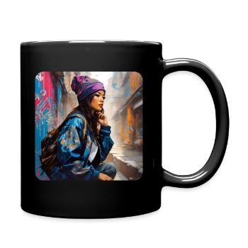 Mignon Streetwear Hip Hop Rap Girl - Mug uni - noir - Droite