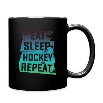 Manger dormir Hockey Répéter - Mug uni - noir - Droite