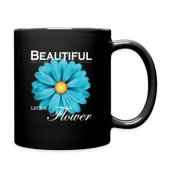 Belle comme une fleur - Mug uni - noir - Droite