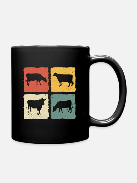 Vache retro vaches - Mug uni - noir