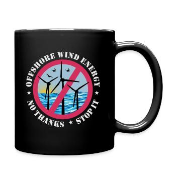 Offshore Windenergie Nein Danke - Tasse einfarbig - Schwarz - Rechts