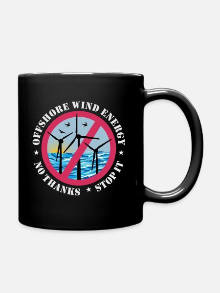Énergie éolienne offshore Non merci - Mug uni - noir