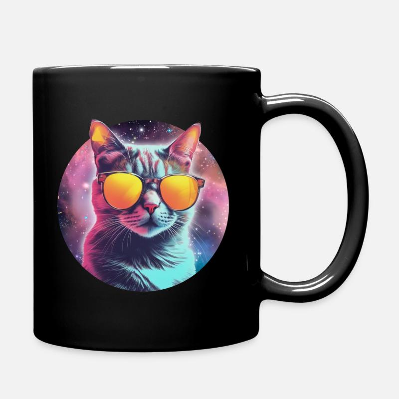Cat with sunglasses - Tasse einfarbig - Schwarz