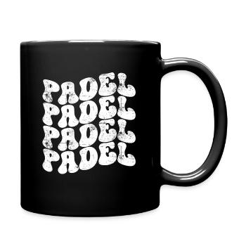 Padel Retro - Tasse einfarbig - Schwarz - Rechts
