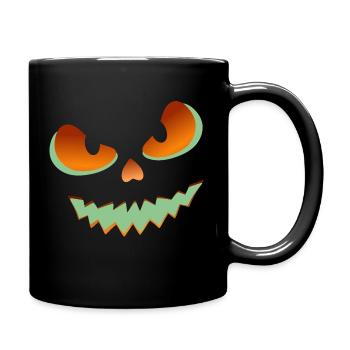 Halloween Kürbis Pumpkin Gesicht Face Kostüm - Tasse einfarbig - Schwarz - Rechts